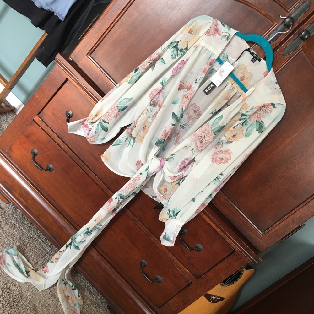 David Bitton Romantic Floral Coverup Top
